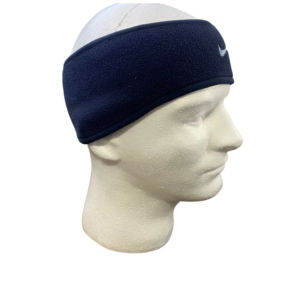Nike Fleece‎ Ear Warmer Headband Navy Blue Embroidered Swoosh Logo 02-08-10-EHP